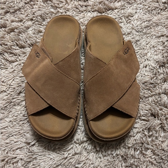 UGG Goldenstar Cross Slide - Chestnut - Picture 2 of 3